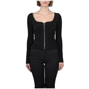Pinko, Dames, Tops, Zwart, Maat: L