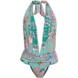 Versace - Badpak - Groen - Dames - Halternek-silhouet - Exclusieve Collectie