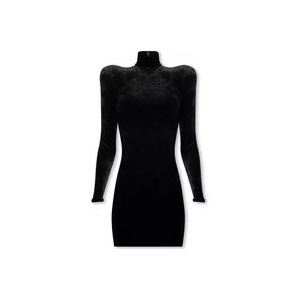 Balenciaga Fluwelen jurk , Black , Dames , Maat: S
