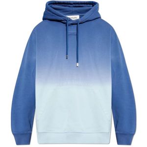 Lanvin Hoodie met logo , Blue , Heren , Maat: M