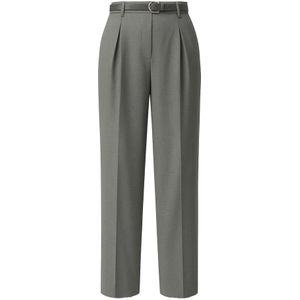 Max Mara, Dames, Broeken, Grijs, Maat: XS Leer,