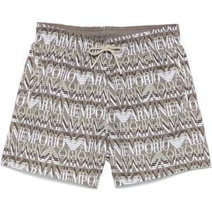 Emporio Armani, Heren, Badkleding, Grijs, Maat: XL Poliester,