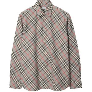 Burberry, Heren, Overhemden, Grijs, Maat: XL