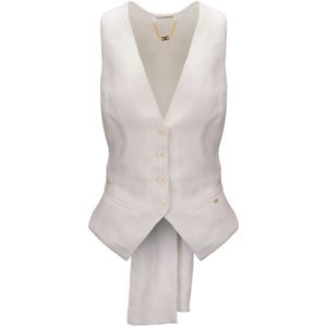 Elisabetta Franchi, Dames, Jassen, Wit, Maat: L Linnen,
