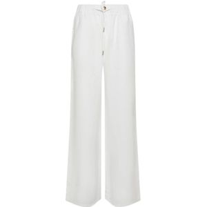 Sun68, Dames, Broeken, Wit, Maat: S Linnen,