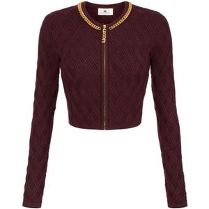 Elisabetta Franchi - Bordeaux - Cardigan - Dames - Polyester
