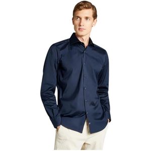 Fay, Heren, Overhemden, Blauw, Maat: L Katoen,