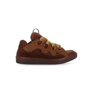 Lanvin Bruine Leren Sneakers met Logo Detail , Brown , Dames , Maat: 37 EU