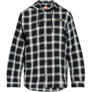 Diesel, Heren, Overhemden, Grijs, Maat: S Katoen,