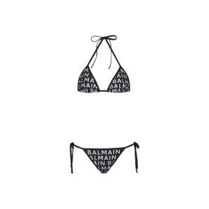 Balmain driehoekige bikini , Black , Dames , Maat: 2XS