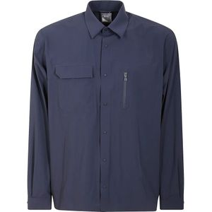 Herno, Heren, Overhemden, Blauw, Maat: S Polyamide,