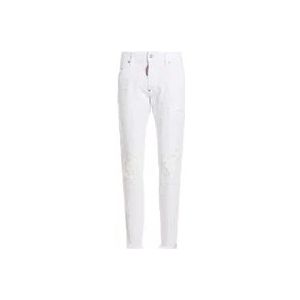 Dsquared2 Witte Slim Fit Denim Jeans , White , Heren , Maat: M