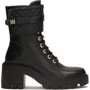 Kazar - Zwarte Blokteenlaarzen - Leer - Dames