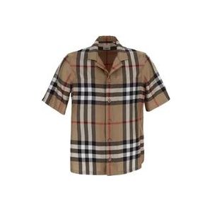 Burberry Short Sleeve Hemden , Beige , Heren , Maat: L