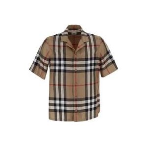 Burberry Short Sleeve Hemden , Beige , Heren , Maat: M