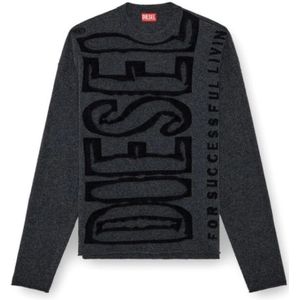 Diesel, Heren, Truien, Grijs, Maat: L Wol,