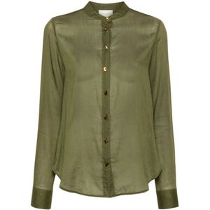 Forte Forte, Dames, Blouses & Shirts, Groen, Maat: XL Voile,