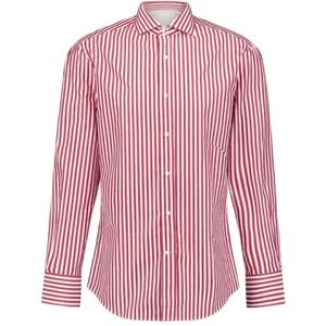 Brunello Cucinelli, Heren, Overhemden, Rood, Maat: 3XL
