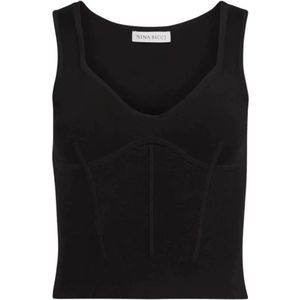 Nina Ricci, Dames, Tops, Zwart, Maat: S Katoen,