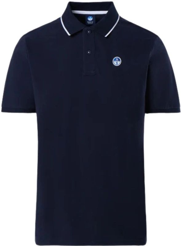 North Sails Collar W Striped In Contrast Korte Mouw Poloshirt