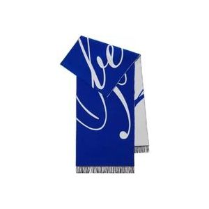 Burberry Logo Wol en Zijden Sjaal , Blue , Heren , Maat: ONE Size