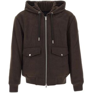 Moose Knuckles, Heren, Sweatshirts & Hoodies, Bruin, Maat: M Wol,