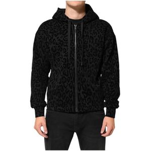 Dolce & Gabbana, Heren, Sweatshirts & Hoodies, Zwart, Maat: XS Katoen,