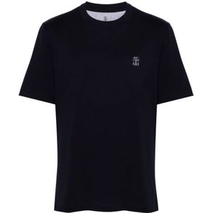 Brunello Cucinelli, Heren, Tops, Blauw, Maat: 2XL Katoen,