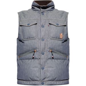 Moncler, Heren, Jassen, Blauw, Maat: M Katoen,