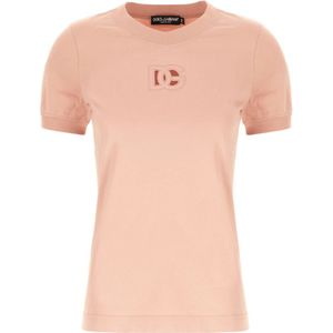 Dolce & Gabbana, Dames, Tops, Roze, Maat: 2XS Katoen,