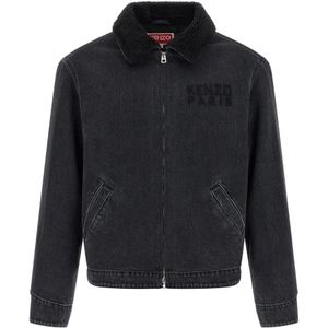 Kenzo, Heren, Jassen, Grijs, Maat: M Denim,