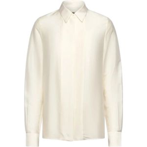 Hugo, Dames, Blouses & Shirts, Beige, Maat: XS Zijde,