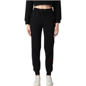 Love Moschino, Dames, Broeken, Zwart, Maat: XS Fleece,