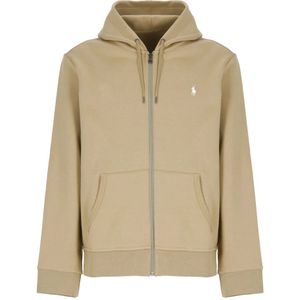 Polo Ralph Lauren - Sweatvest - Donkerbeige - Met Capuchon - Lange Mouw