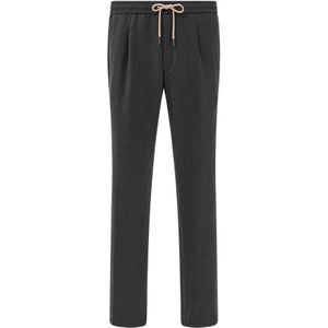 Boggi Milano - Bandplooibroek - Donkergrijs - Slimfit