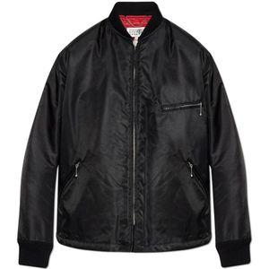 MM6 Maison Margiela, Dames, Jassen, Zwart, Maat: S Satijn,