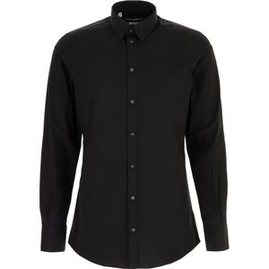 Dolce & Gabbana, Heren, Overhemden, Zwart, Maat: M Katoen,