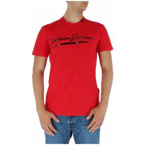 Plein Sport, Heren, Tops, Rood, Maat: S Katoen,