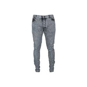 Balmain Grijze Jeans met Logo Detail , Gray , Heren , Maat: W31