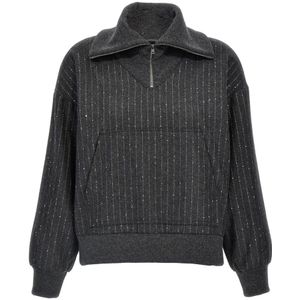 Herno, Dames, Sweatshirts & Hoodies, Grijs, Maat: M