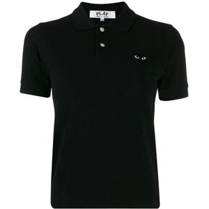 Comme des Garçons Play, Dames, Tops, Zwart, Maat: S Katoen,