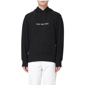 Calvin Klein, Heren, Sweatshirts & Hoodies, Zwart, Maat: XS Katoen,