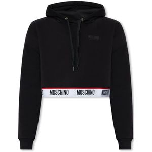 Moschino, Dames, Sweatshirts & Hoodies, Zwart, Maat: L Katoen,