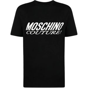 Moschino, Heren, Tops, Zwart, Maat: M Katoen,