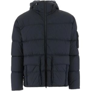 Herno, Heren, Jassen, Blauw, Maat: M Leer,