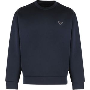 Prada, Heren, Sweatshirts & Hoodies, Blauw, Maat: S Katoen,