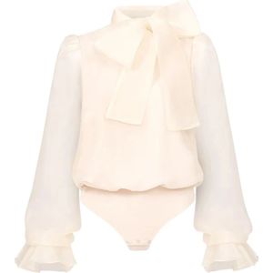 Undress Code, Dames, Tops, Beige, Maat: XS Zijde,