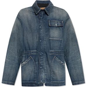 MM6 Maison Margiela, Heren, Jassen, Blauw, Maat: S Leer,