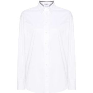 Brunello Cucinelli, Dames, Blouses & Shirts, Wit, Maat: S