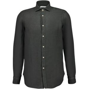 Boglioli, Heren, Overhemden, Groen, Maat: XL Linnen,